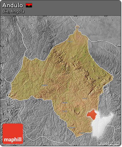 Satellite Map of Andulo, desaturated
