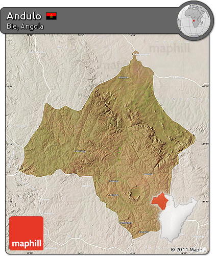 Satellite Map of Andulo, lighten
