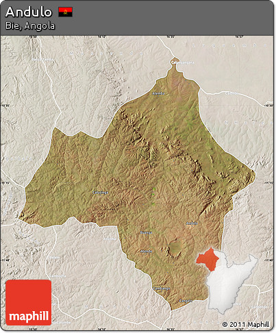 Satellite Map of Andulo, lighten