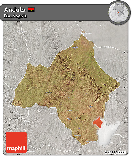 Satellite Map of Andulo, lighten, semi-desaturated