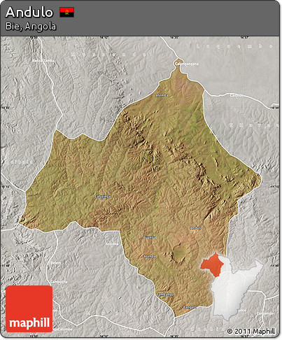 Satellite Map of Andulo, lighten, semi-desaturated