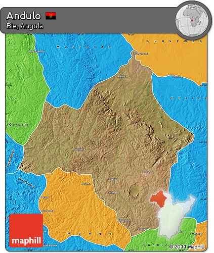 Satellite Map of Andulo, political outside