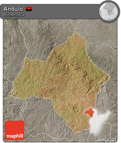 Satellite Map of Andulo, semi-desaturated