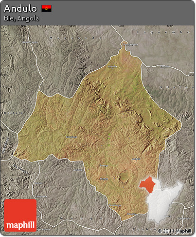 Satellite Map of Andulo, semi-desaturated