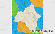Shaded Relief Map of Andulo, political outside