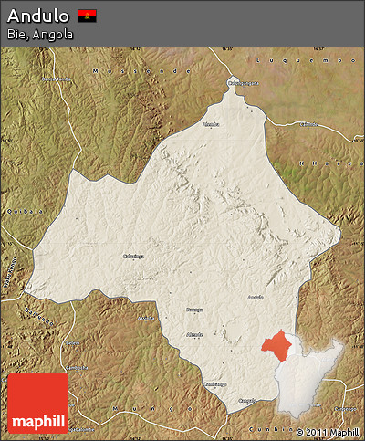 Shaded Relief Map of Andulo, satellite outside