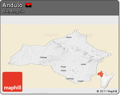 Classic Style Panoramic Map of Andulo, single color outside