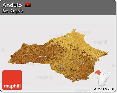 Physical Panoramic Map of Andulo, cropped outside