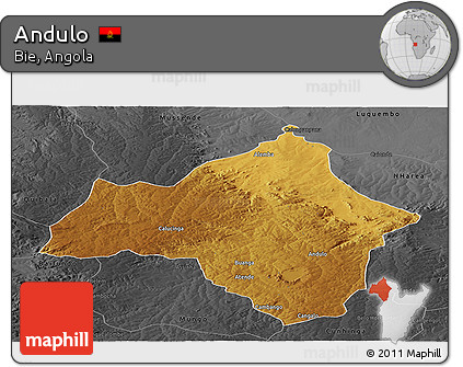 Physical Panoramic Map of Andulo, darken, desaturated