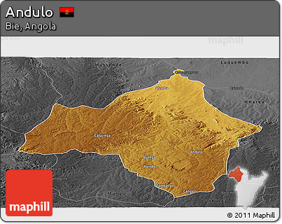 Physical Panoramic Map of Andulo, darken, desaturated