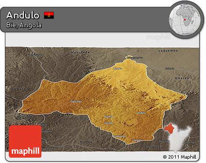 Physical Panoramic Map of Andulo, darken, semi-desaturated