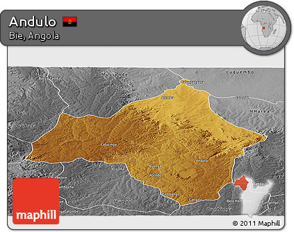 Physical Panoramic Map of Andulo, desaturated