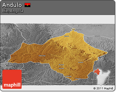 Physical Panoramic Map of Andulo, desaturated