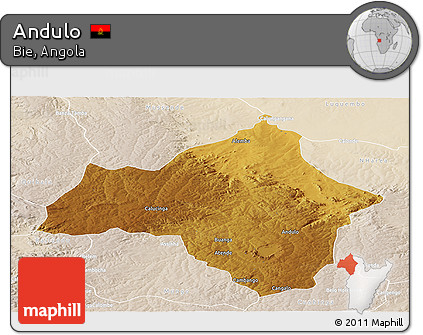 Physical Panoramic Map of Andulo, lighten