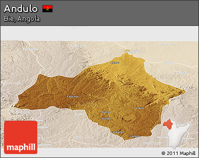Physical Panoramic Map of Andulo, lighten