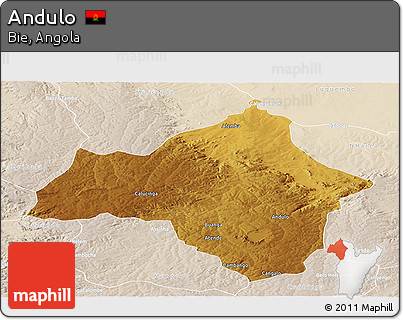 Physical Panoramic Map of Andulo, lighten