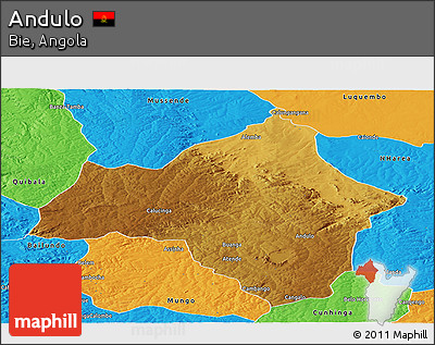 Physical Panoramic Map of Andulo, political outside