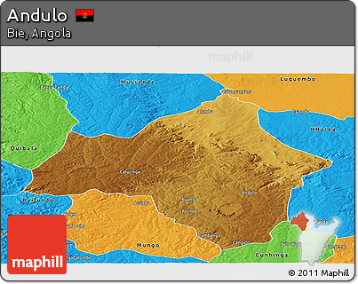Physical Panoramic Map of Andulo, political outside