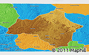 Physical Panoramic Map of Andulo, political outside
