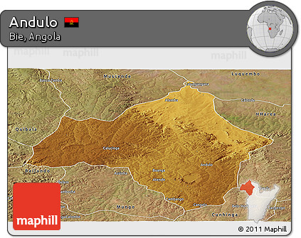 Physical Panoramic Map of Andulo, satellite outside
