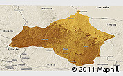 Physical Panoramic Map of Andulo, shaded relief outside