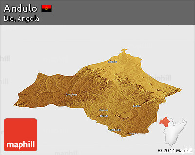 Physical Panoramic Map of Andulo, single color outside