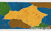 Political Panoramic Map of Andulo, darken