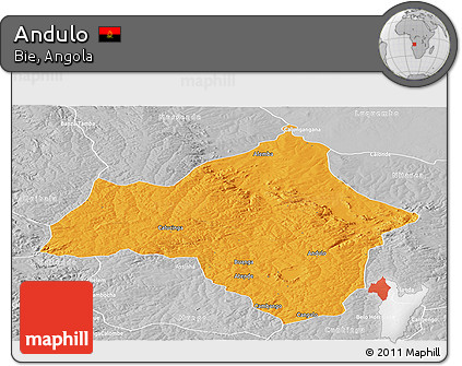 Political Panoramic Map of Andulo, lighten, desaturated