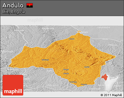 Political Panoramic Map of Andulo, lighten, desaturated