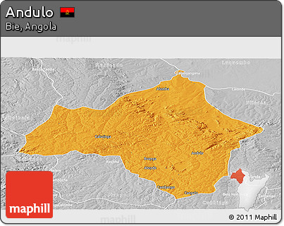 Political Panoramic Map of Andulo, lighten, desaturated