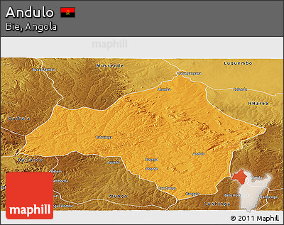 Political Panoramic Map of Andulo, physical outside