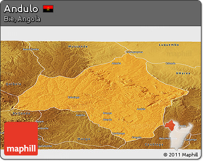 Political Panoramic Map of Andulo, physical outside