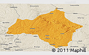 Political Panoramic Map of Andulo, shaded relief outside