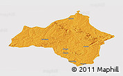 Political Panoramic Map of Andulo, single color outside
