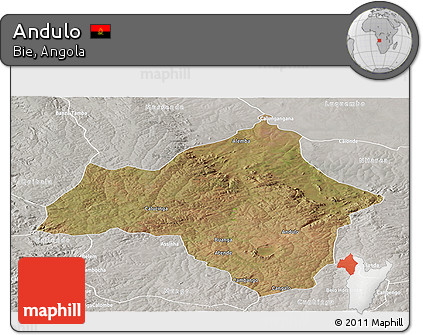 Satellite Panoramic Map of Andulo, lighten, semi-desaturated