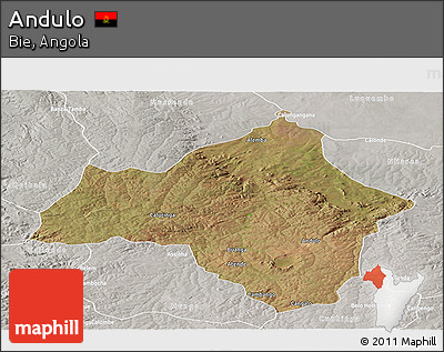 Satellite Panoramic Map of Andulo, lighten, semi-desaturated