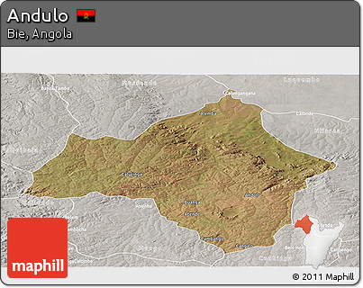 Satellite Panoramic Map of Andulo, lighten, semi-desaturated