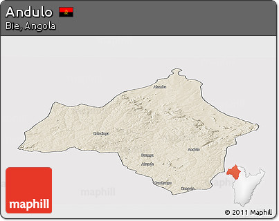 Shaded Relief Panoramic Map of Andulo, cropped outside