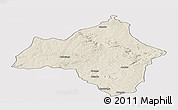 Shaded Relief Panoramic Map of Andulo, cropped outside