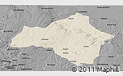 Shaded Relief Panoramic Map of Andulo, darken, desaturated