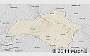Shaded Relief Panoramic Map of Andulo, desaturated