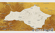 Shaded Relief Panoramic Map of Andulo, physical outside