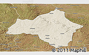 Shaded Relief Panoramic Map of Andulo, satellite outside
