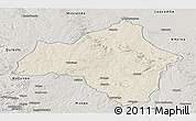 Shaded Relief Panoramic Map of Andulo, semi-desaturated