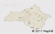 Shaded Relief Panoramic Map of Andulo, single color outside