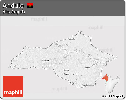 Silver Style Panoramic Map of Andulo, single color outside