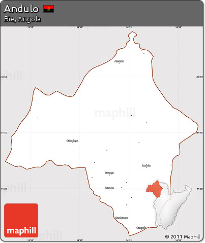 Classic Style Simple Map of Andulo, cropped outside
