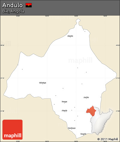Classic Style Simple Map of Andulo, single color outside
