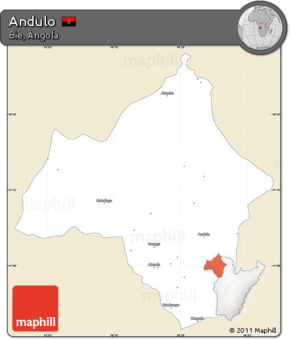 Classic Style Simple Map of Andulo, single color outside