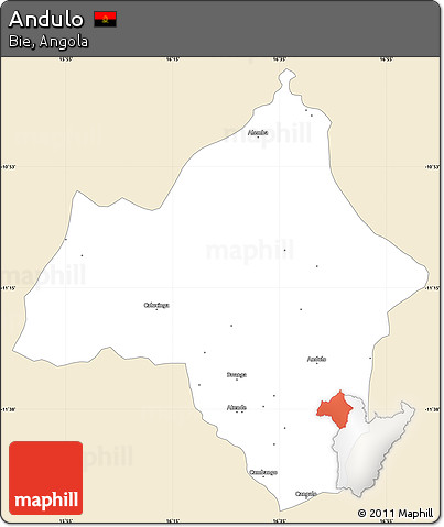 Classic Style Simple Map of Andulo, single color outside
